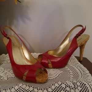 Red Pantent slingback